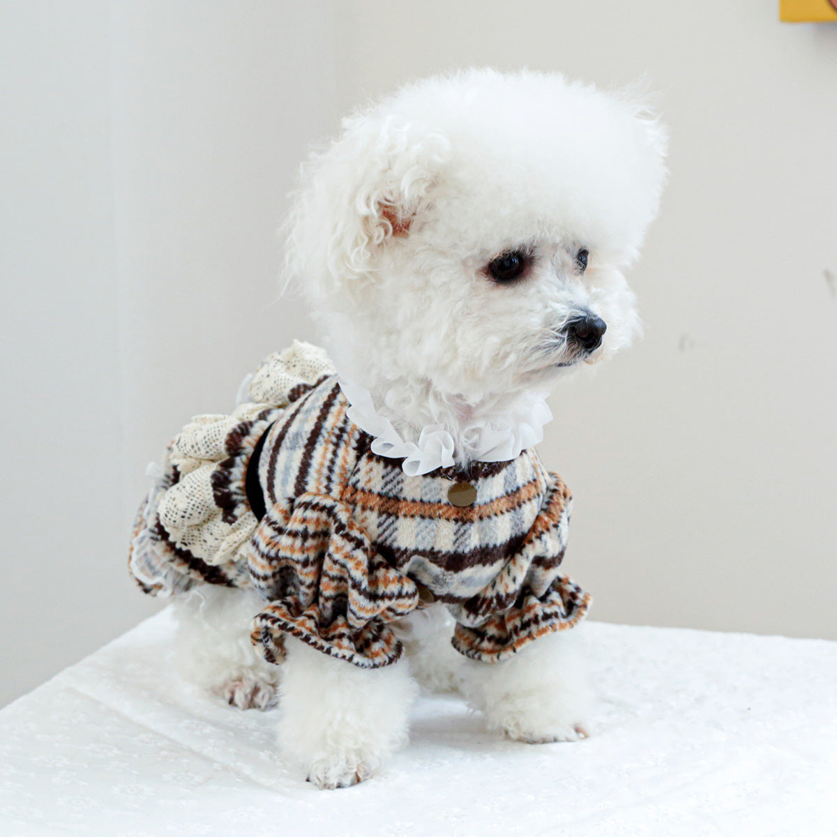 Keep Your Pets Stylish and Cozy with Our Maillard Woolen Skirt!